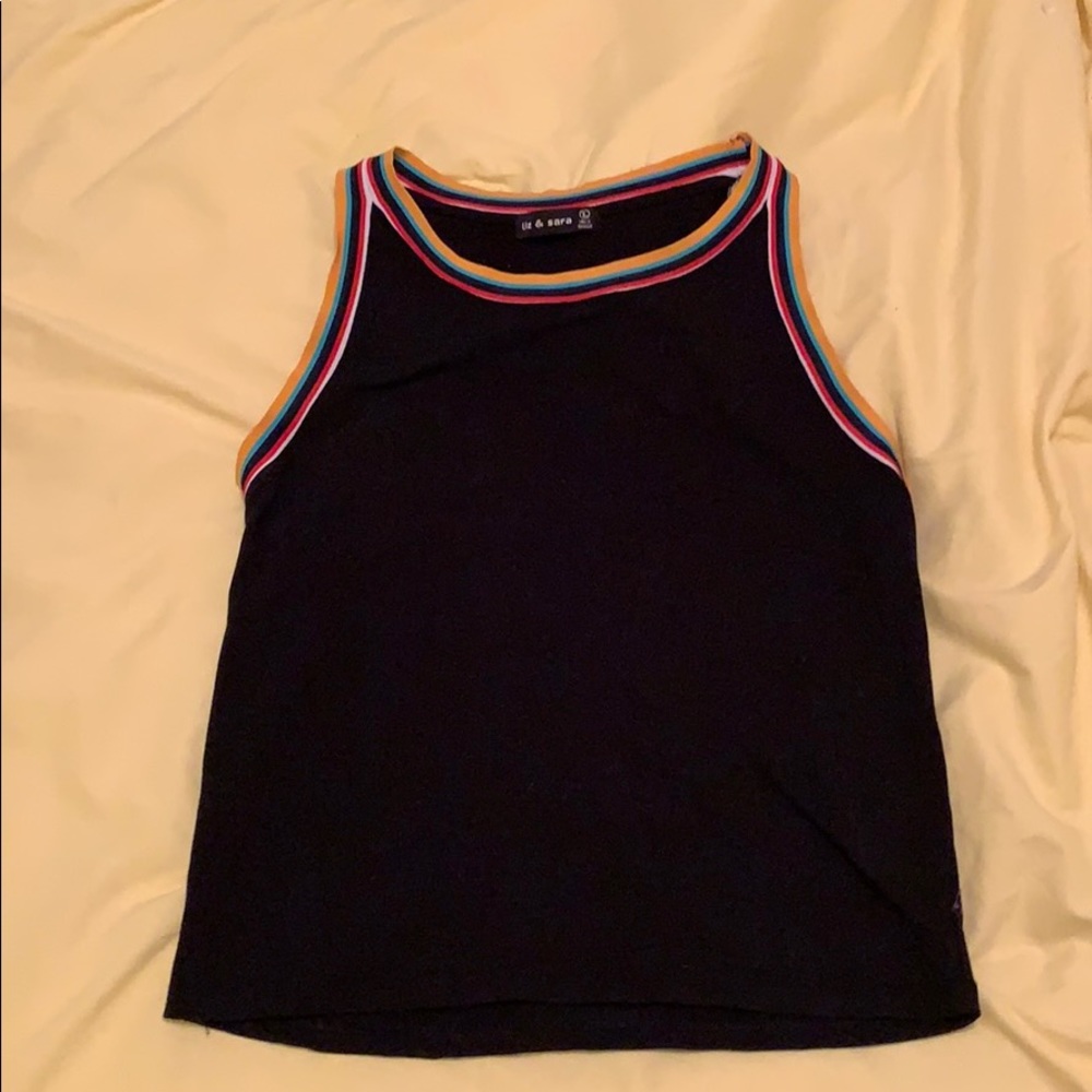 NEW rainbow trim black tank
